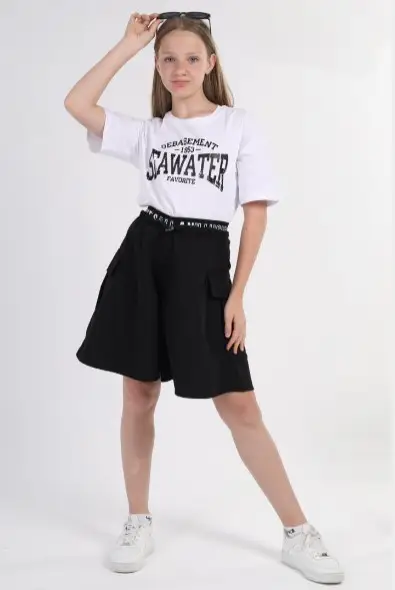 Комплект на девочку футболка-широкие шорты ( р-р 34-44)