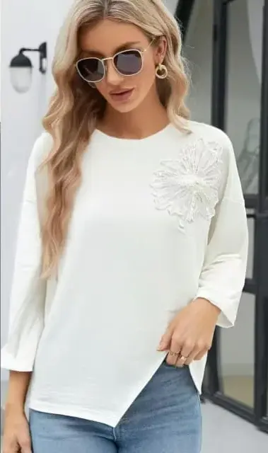 Футболка трикотажная с принтом женская (р-р 54-56)