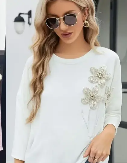 Футболка трикотажная с принтом женская (р-р 54-56)