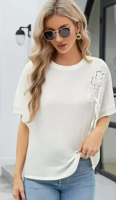 Футболка трикотажная с принтом женская (р-р 54-56)