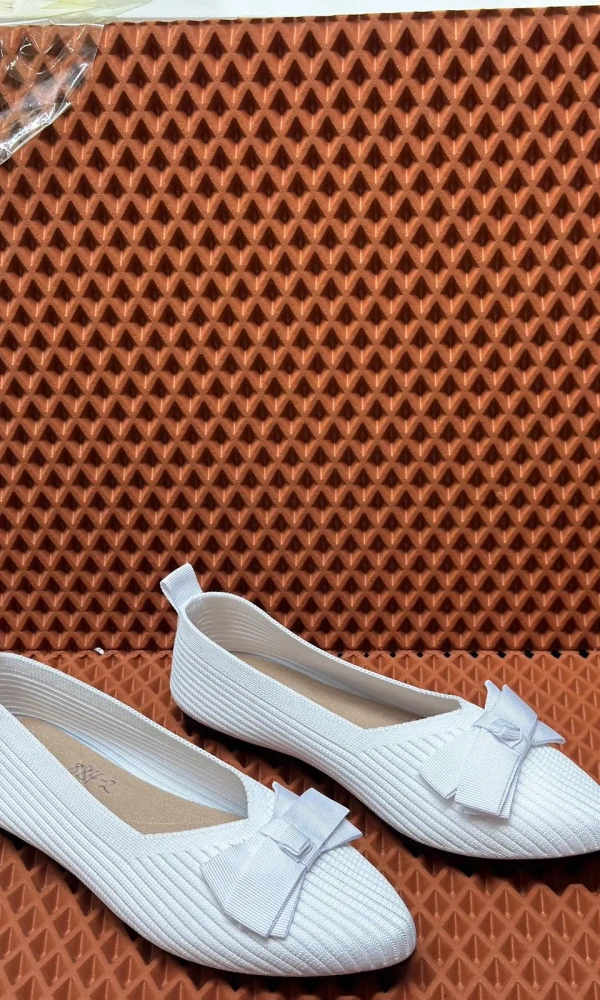 Балетки с бантом вязаные тряпочные женские (р-р 36-41)