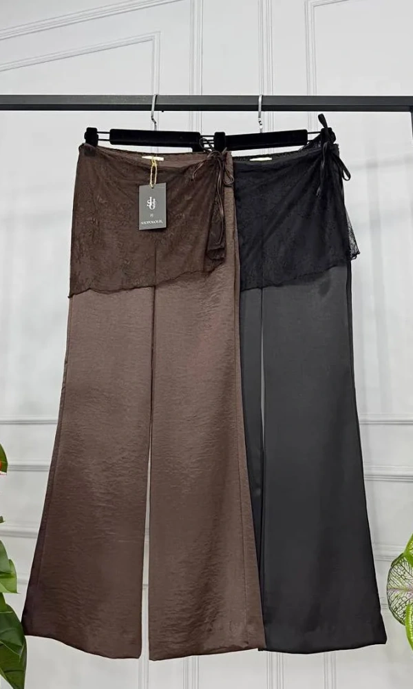 Брюки атласные женские с баской (р-р 42-44)