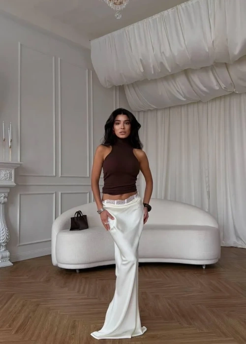 Юбка шёлковая с кружевной отделкой (р-р 42-44)