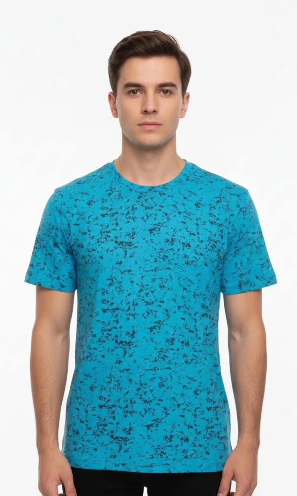 Футболка базовая с принтом мужская (р-р 48-56)