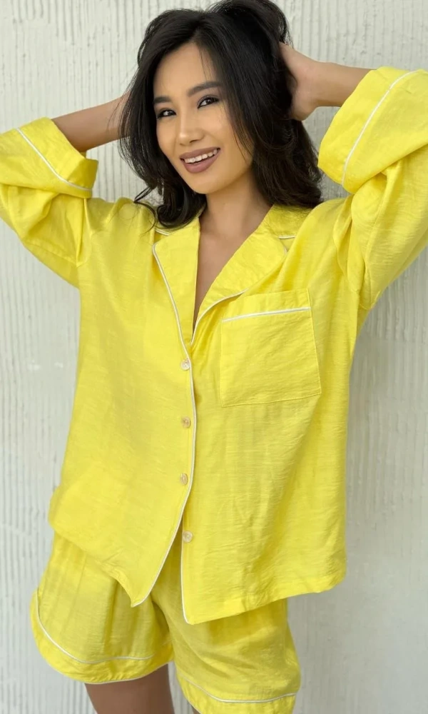 Костюм льняной женский с шортами (р-р 42-44)