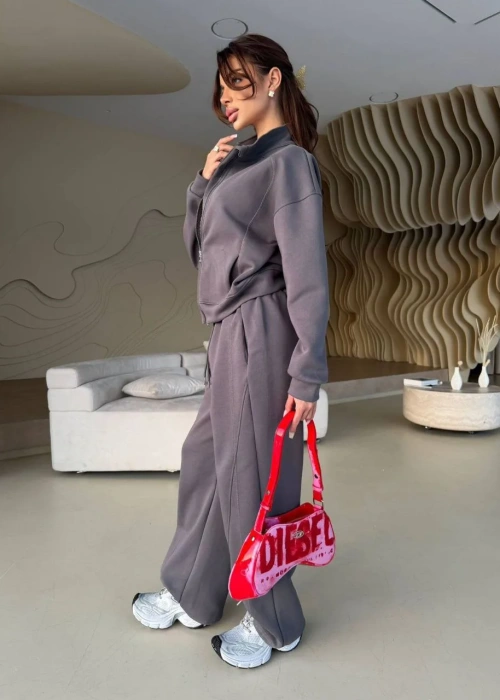 Спортивный костюм женский на молнии без капюшона (р-р S M L)