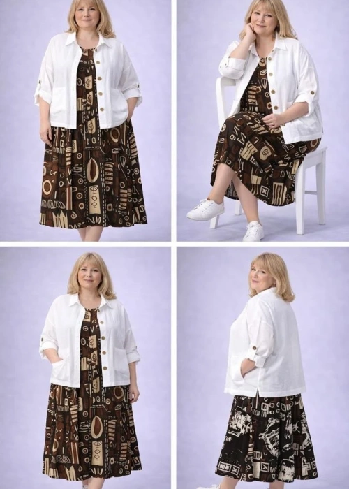 Костюм льняной двойка женский (р-р 50-56)