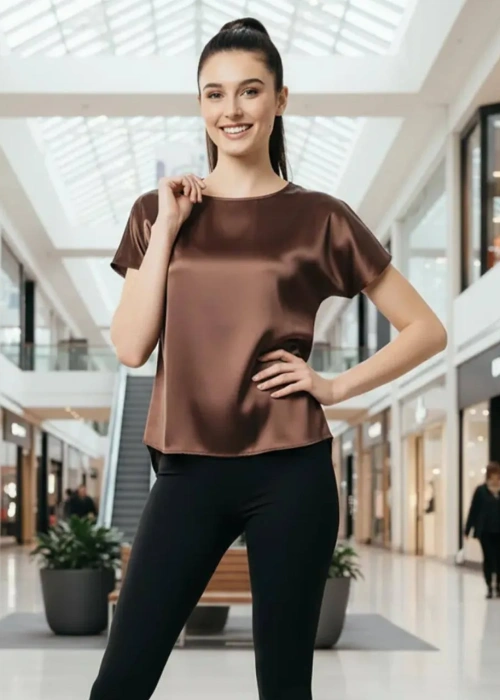 Футболка блузка шёлковая женская (р-р 50-56)