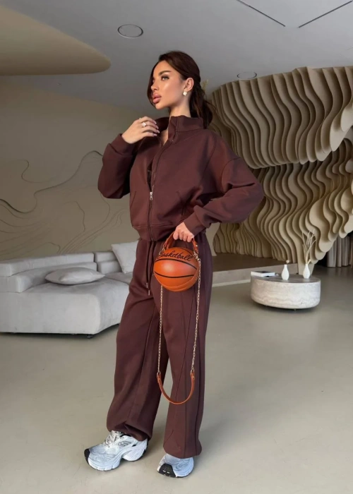 Спортивный костюм женский на молнии без капюшона (р-р S M L)