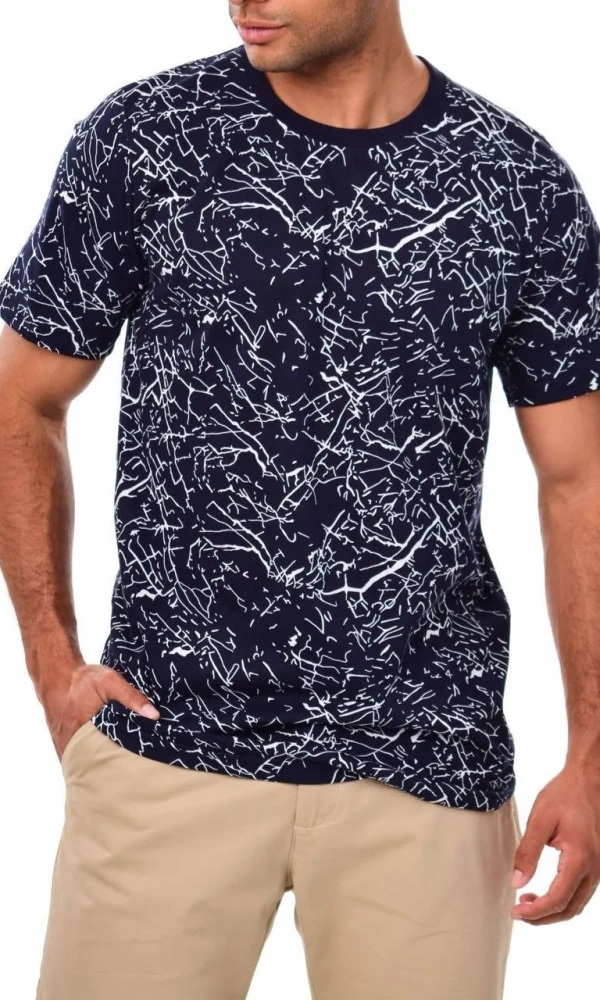 Футболка базовая с принтом мужская (р-р 48-56)