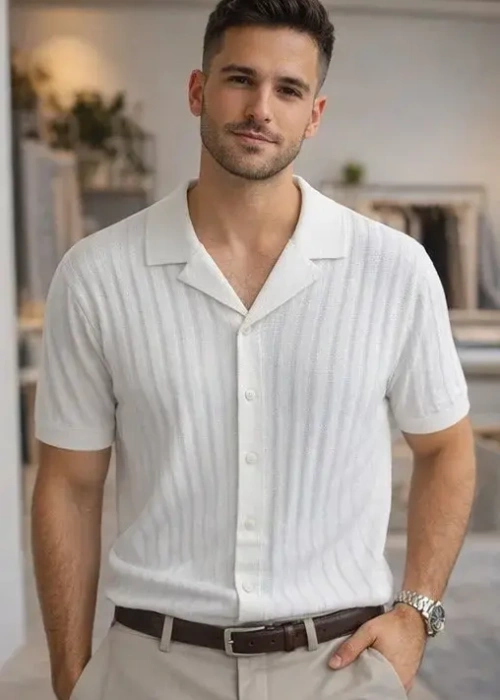 Поло вязаное на пуговицах мужское (р-р M-3XL)