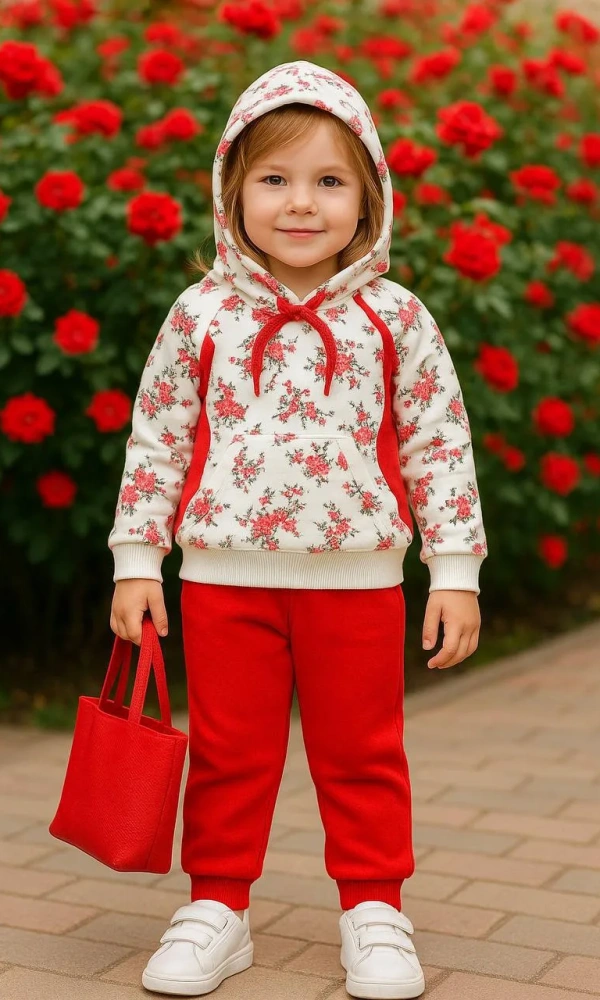 Костюм для девочки: худи с капюшоном+брюки (р-р 74-92)