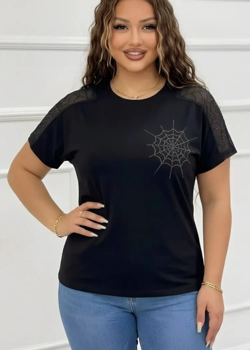 Футболка трикотажная со стразами женская (р-р 52-58)