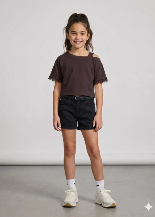 Футболка со спущенным плечом для девочки (р-р 36-42)