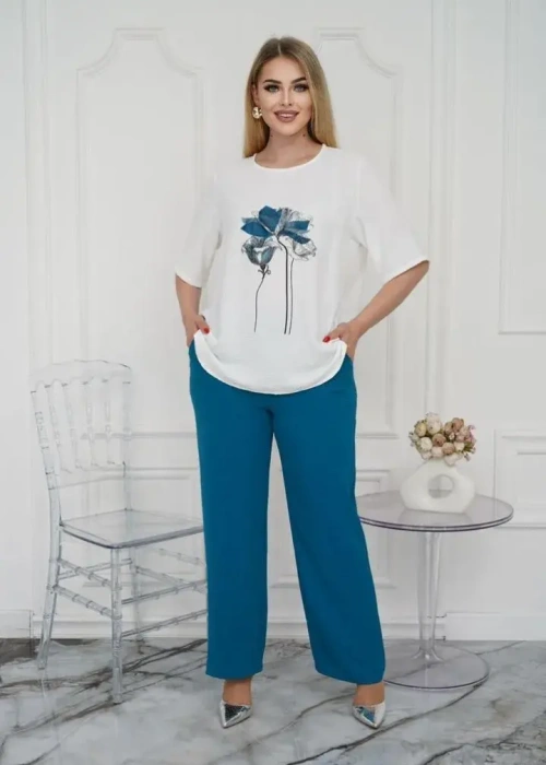 Костюм женский с широкими брюками (р-р 46-56)