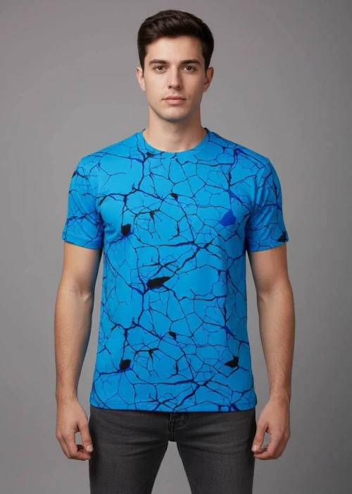 Футболка базовая с принтом мужская (р-р 48-56)