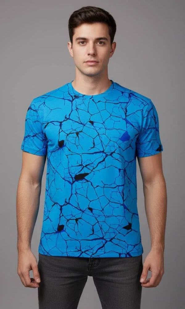 Футболка базовая с принтом мужская (р-р 48-56)