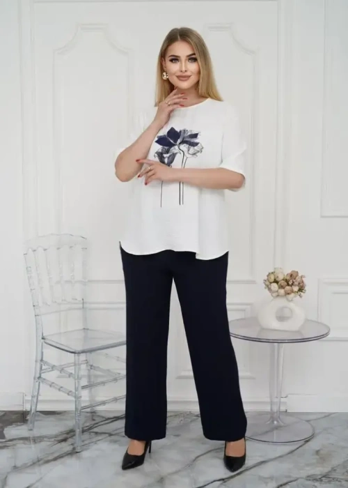 Костюм женский с широкими брюками (р-р 46-56)