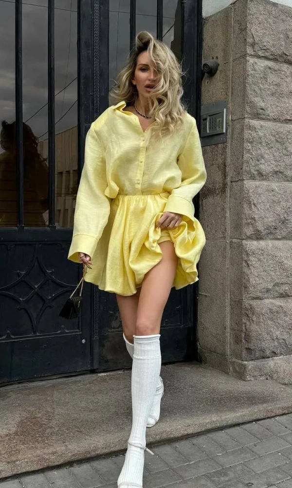 Костюм льняной с юбкой женский (р-р 42-44)