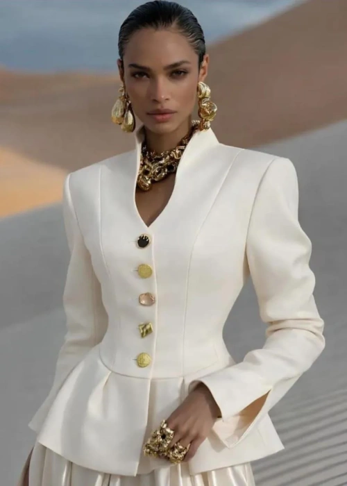 Пиджак приталенный с баской женский (р-р 42-44)