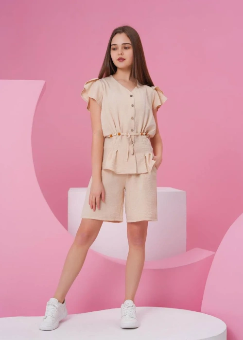 Костюм льняной с шортами подростковый (р-р 36-44)