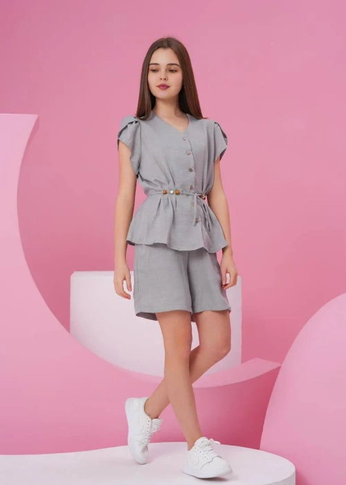 Костюм льняной с шортами подростковый (р-р 36-44)