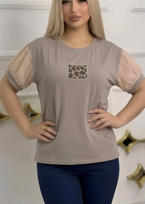 Футболка нарядная с принтом женская (р-р 52-58)