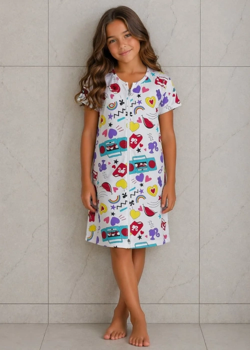 Халат на молнии для девочки (р-р 8-12 лет)