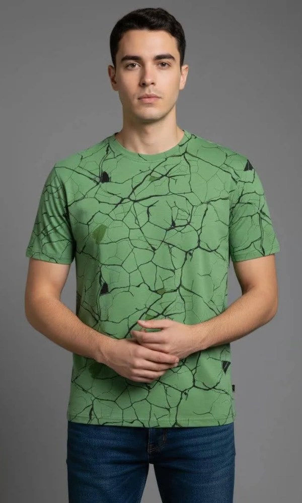 Футболка базовая с принтом мужская (р-р 48-56)