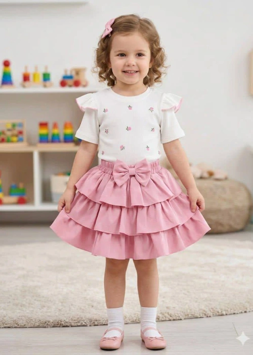 Костюм футболка и юбка для девочки (р-р 28-34)