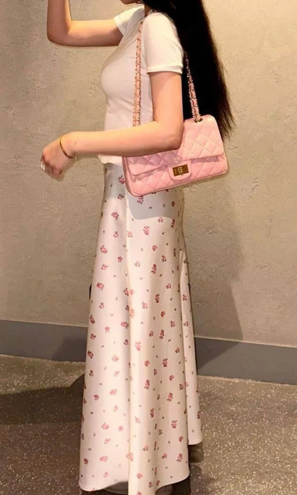 Юбка шёлковая с принтом женская (р-р 42-48)