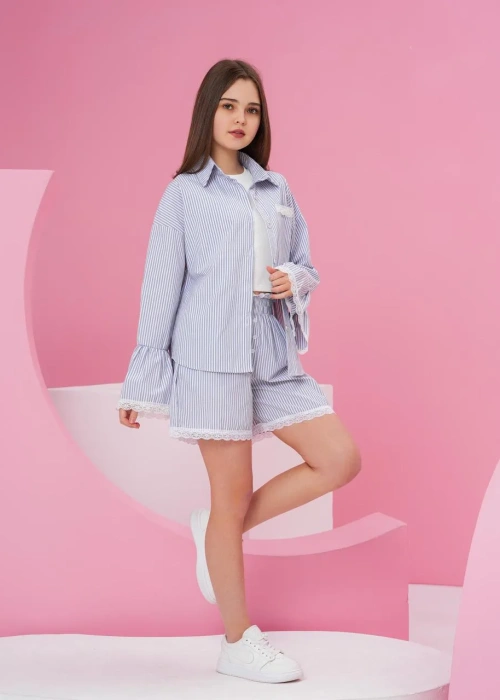 Костюм рубашка, шорты и футболка для девочки (р-р 36-44)