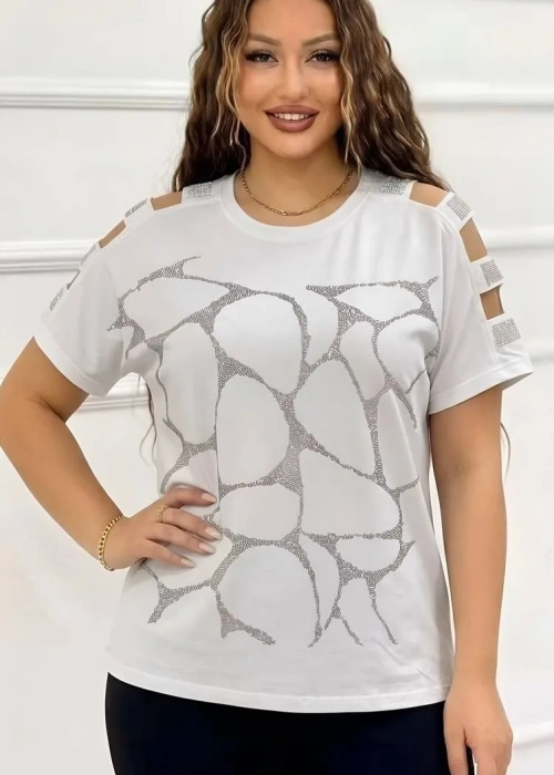 Футболка женская с открытыми плечами (р-р 52-58)