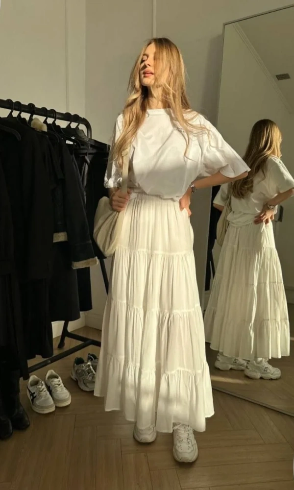 Юбка длинная макси с воланами (р-р 42-48)