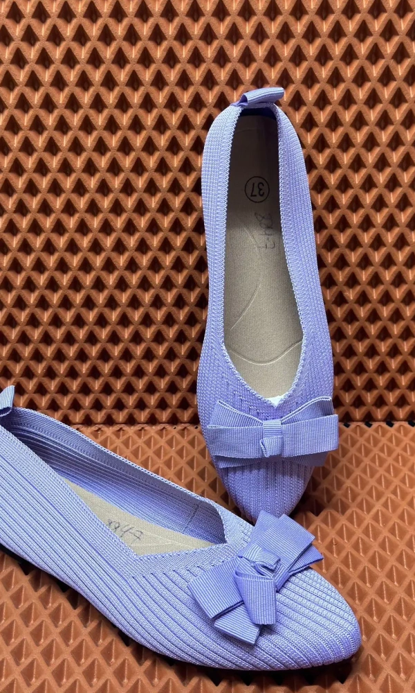 Балетки с бантом вязаные тряпочные женские (р-р 36-41)