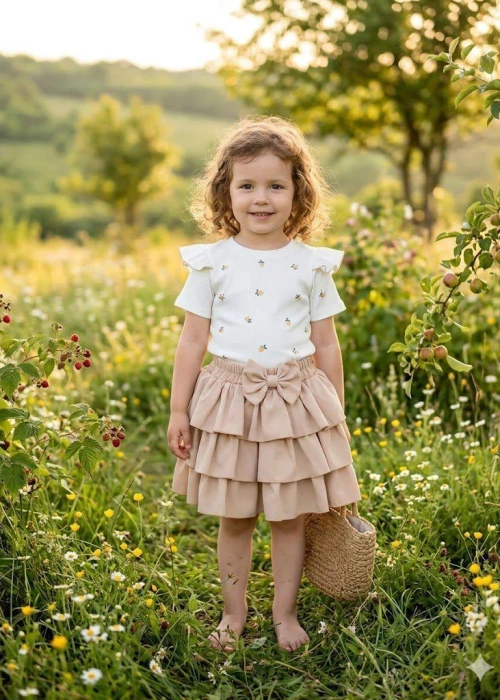 Костюм футболка и юбка для девочки (р-р 28-34)