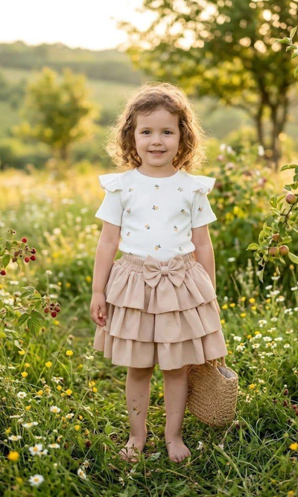 Костюм футболка и юбка для девочки (р-р 28-34)