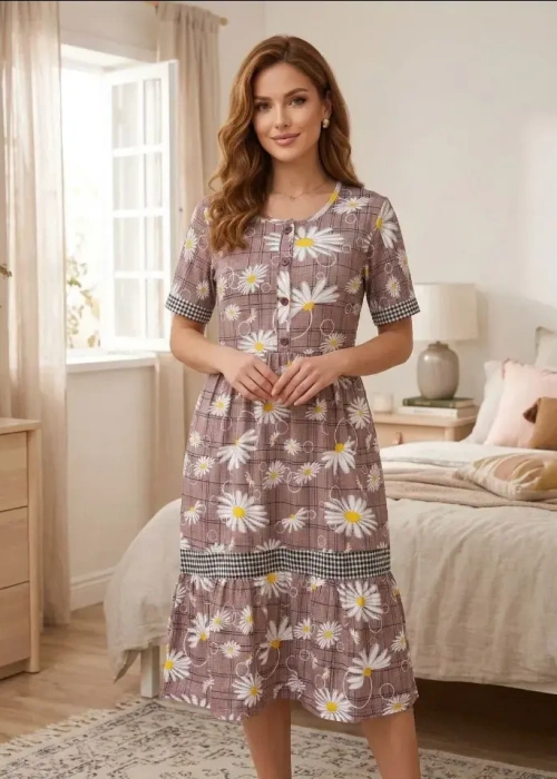 Платье домашнее с принтом женское (р-р 50-60)