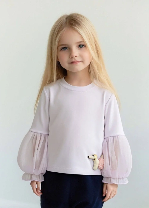 Лонгслив нарядный с пышными рукавами для девочки (р-р 98-122)