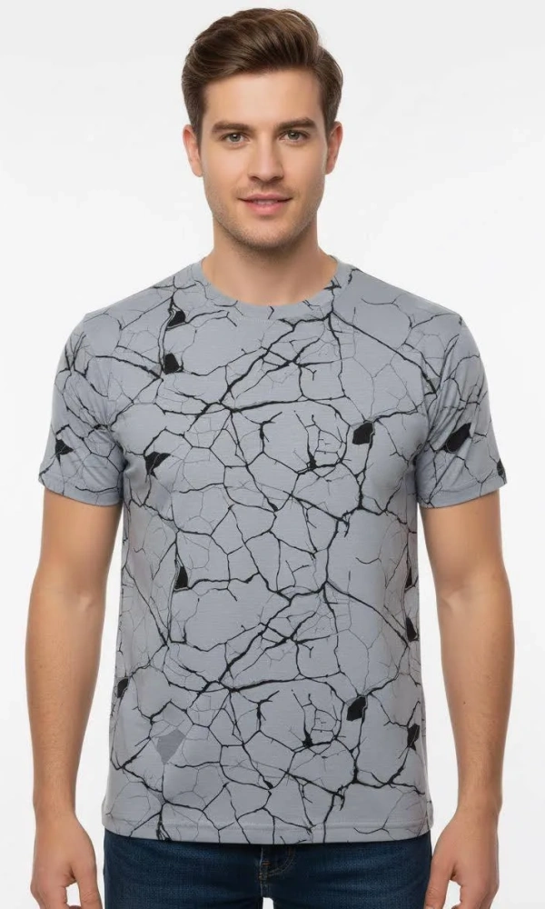 Футболка базовая с принтом мужская (р-р 48-56)