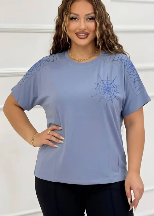 Футболка трикотажная со стразами женская (р-р 52-58)