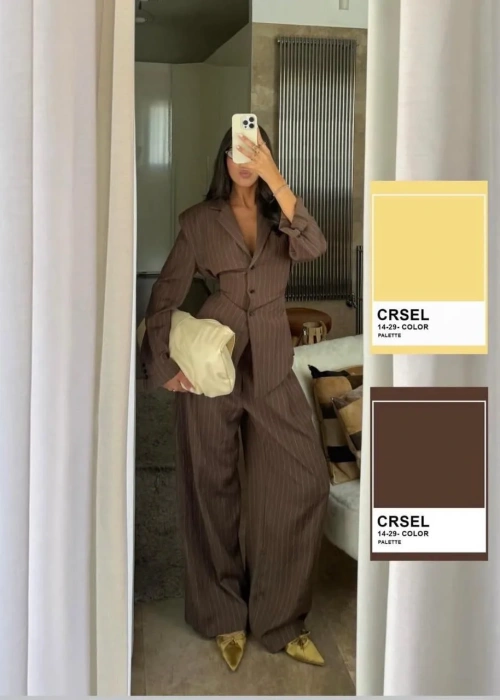 Костюм двойка женский: рубашка-пиджак и брюки-палаццо (р-р 42-44)