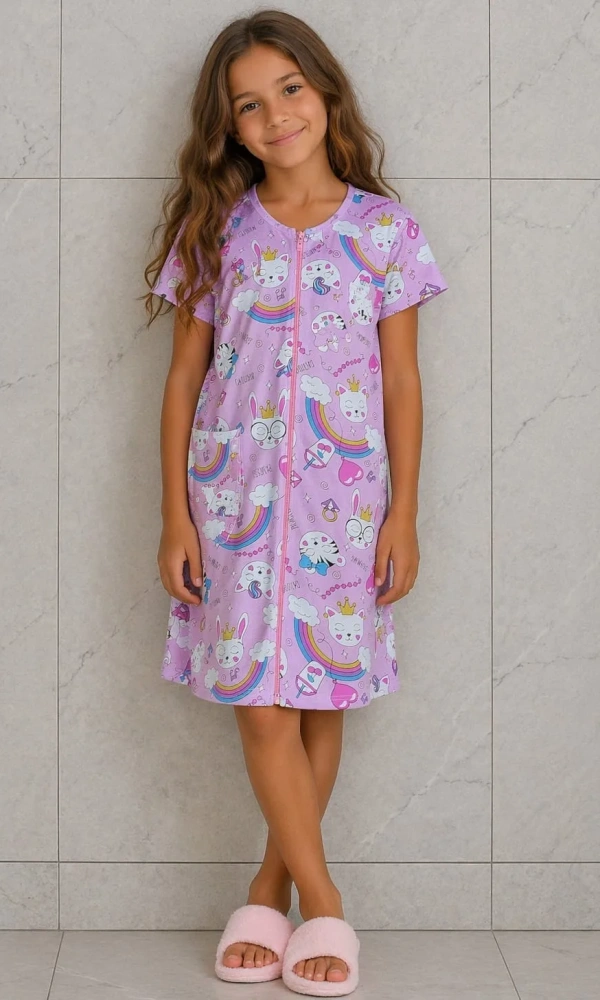 Халат на молнии для девочки (р-р 8-12 лет)