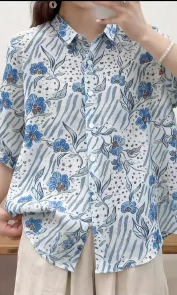 Рубашка летняя с принтом женская (р-р L-3XL)