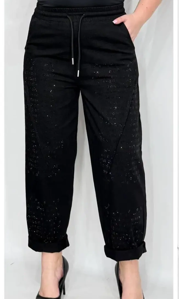 Брюки на резинке со стразами женские (р-р 48-56)