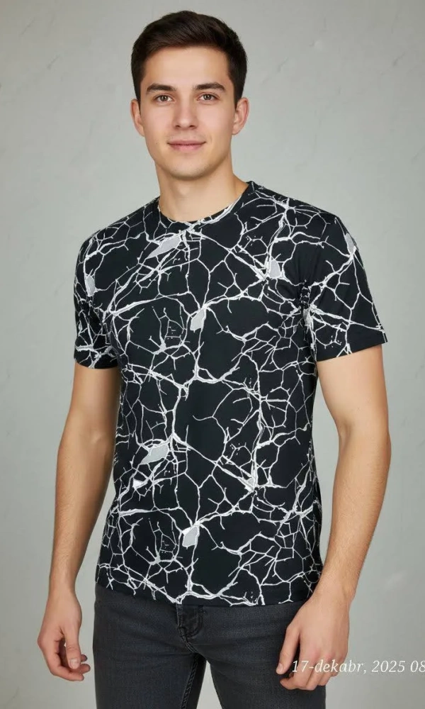 Футболка базовая с принтом мужская (р-р 48-56)