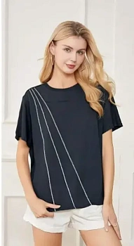 Футболка трикотажная с принтом женская (р-р 54-56)