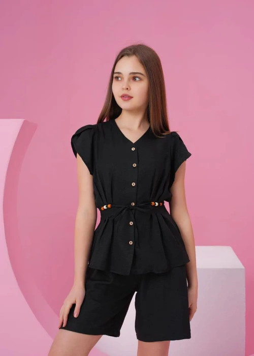 Костюм льняной с шортами подростковый (р-р 36-44)