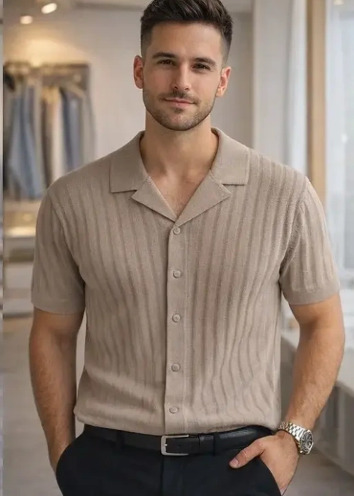 Поло вязаное на пуговицах мужское (р-р M-3XL)