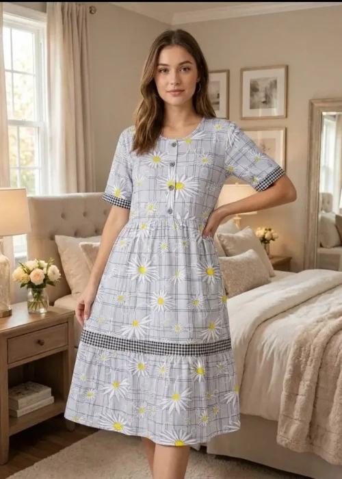 Платье домашнее с принтом женское (р-р 50-60)